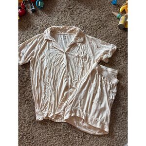 Bum Bunny cream bamboo pajama set